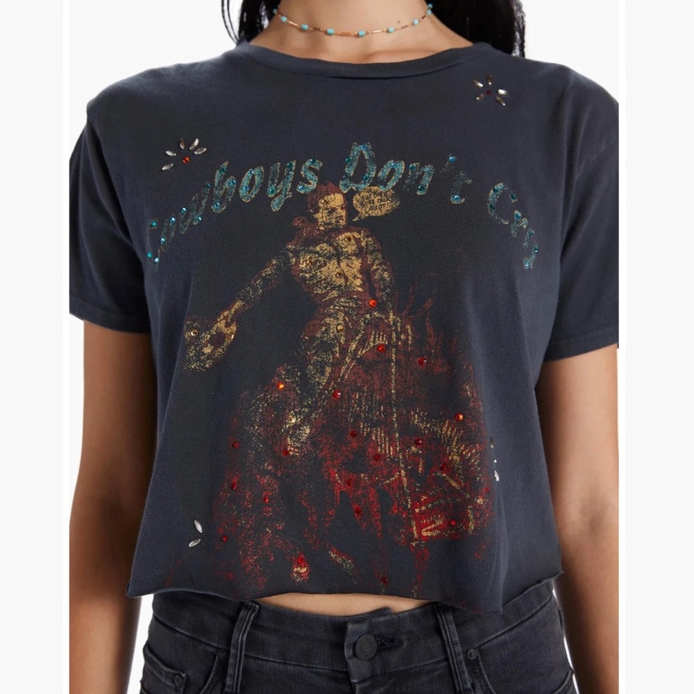 MOTHER The Rowdy Cutoff Tee “cowboys don’t cry”